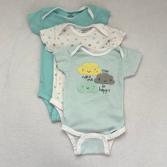 3 pcs. Gerber Unisex Bodysuit Onesie (0-3 months)